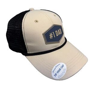 NWT Tommy Bahama #1 Dad Tip Your Cap Black Beige Trucker Snapback Hat Margarita